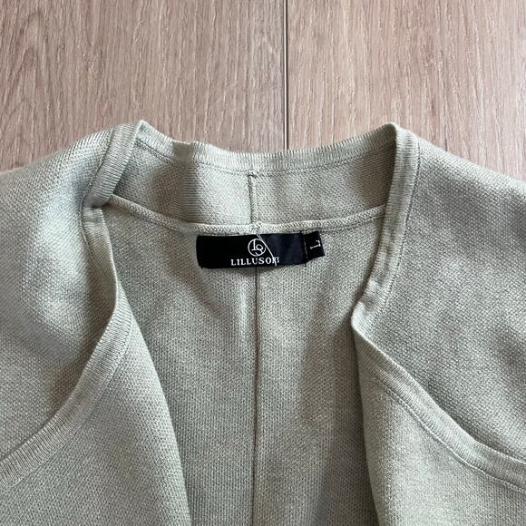 Lillusory Women’s Green Long Cardigan Sweater Size L - Picture 4 of 8